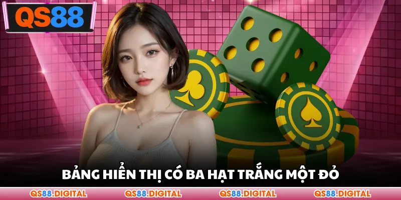 Bảng hiển thị có ba hạt trắng một đỏ