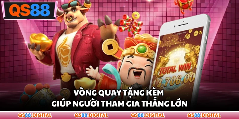 Vòng quay tặng kèm giúp người tham gia thắng lớn